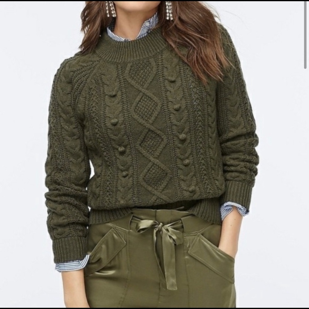 NWT $98 J. Crew Azra Cable Knit Pullover Sweater